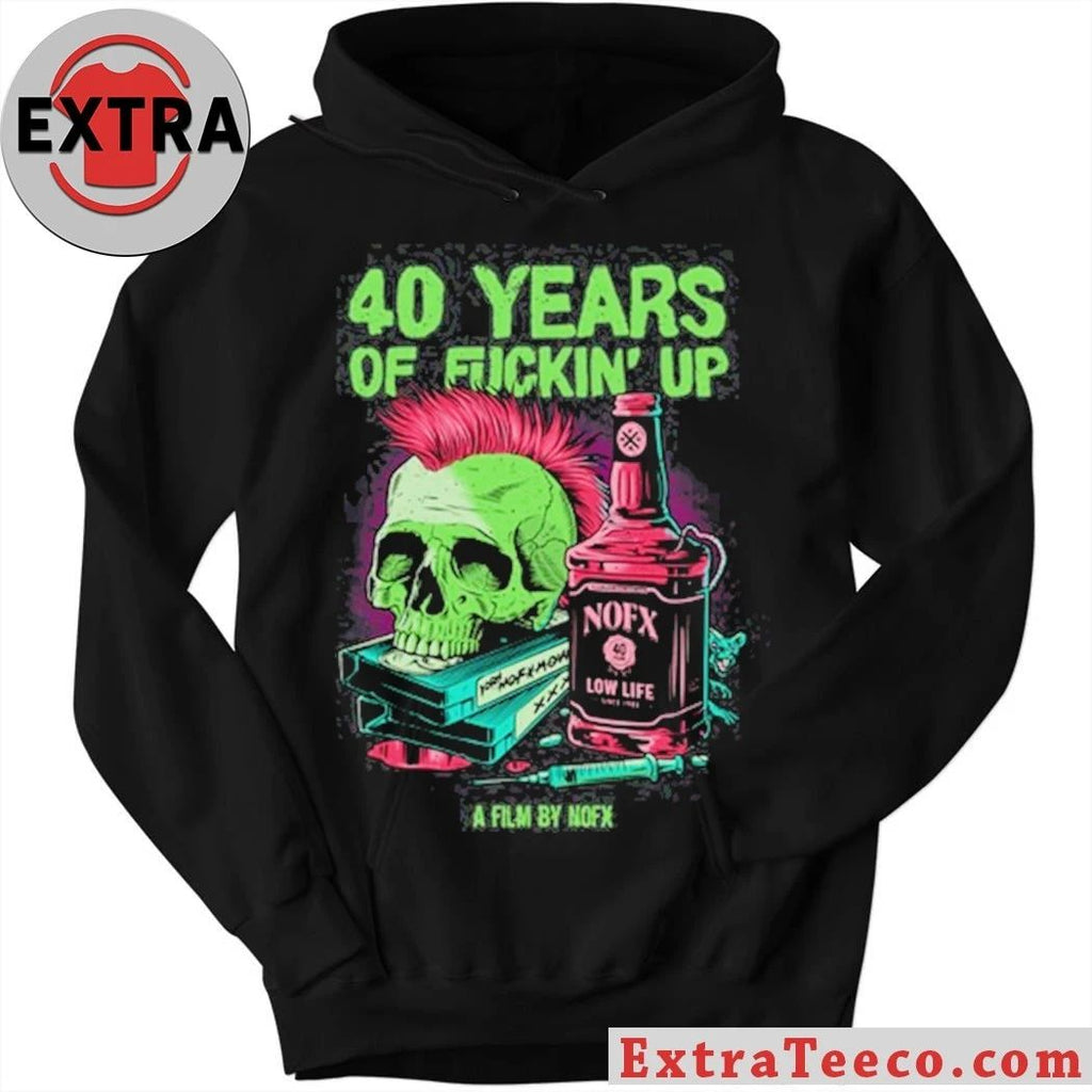 Original 40 Years Of Fuckin Up A Film By NOFX Bottle Skull Shirt