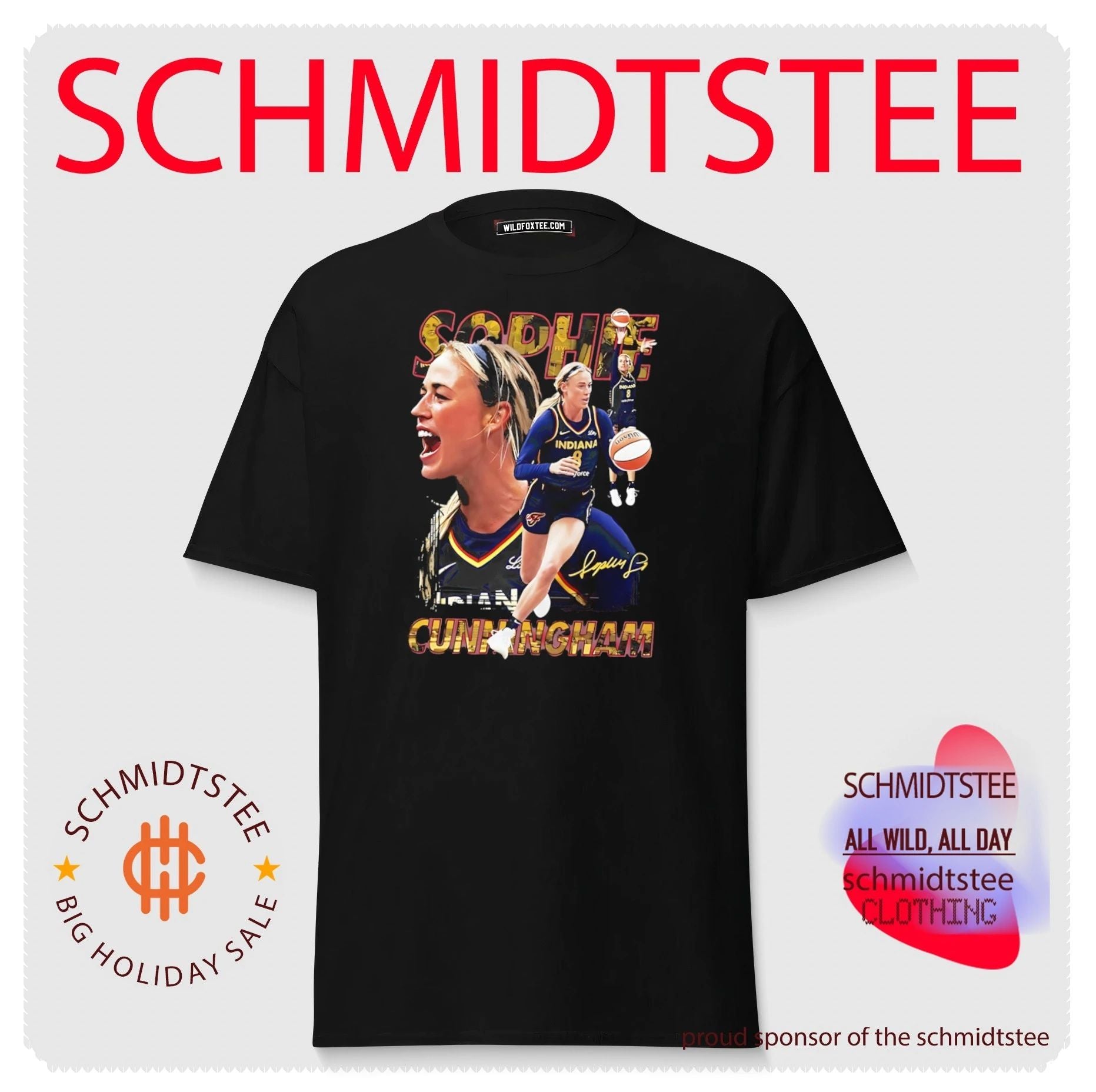 Indiana Fever Sophie Cunningham portrait signature vintage shirt