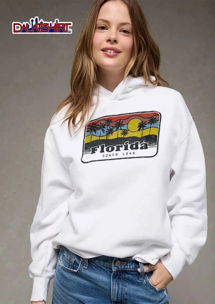 Florida Since 1845 Vintage Retro Distressed Palm Trees Sunset Landscape shirt