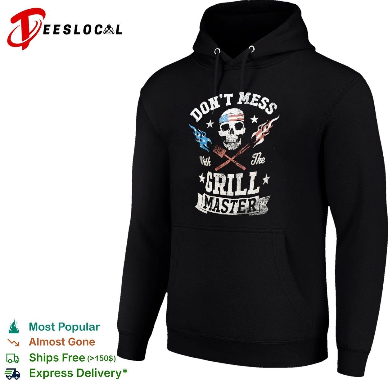 Don’t Mess with the Grill Master Skull American Flag T-shirt