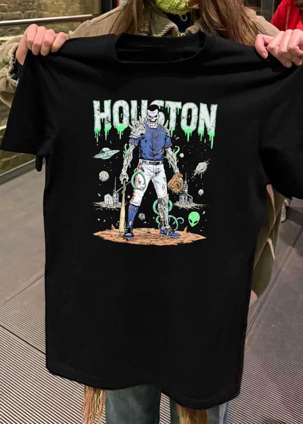 Space Zombie Baseball Fan Apparel Houston Astros T-Shirt