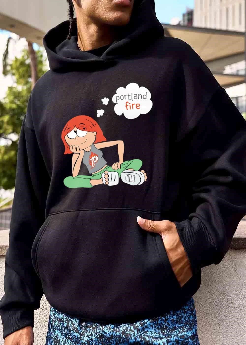 Premium Portland Fire WNBA Cartoon Redhead Girl Daydreaming Thought Bubble shirt