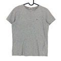 TOMMY HILFIGER Men Slim Fit Round Neck Grey T-Shirt Size XS