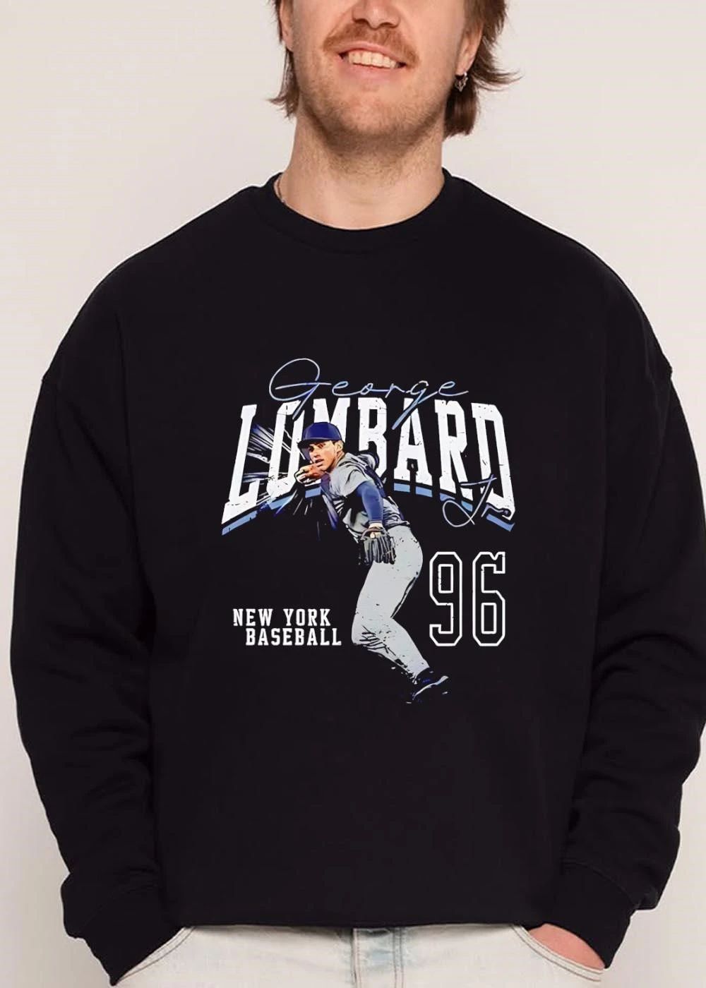 New York Baseball George Lombard Jr 96 Player Throwing Photo shirt