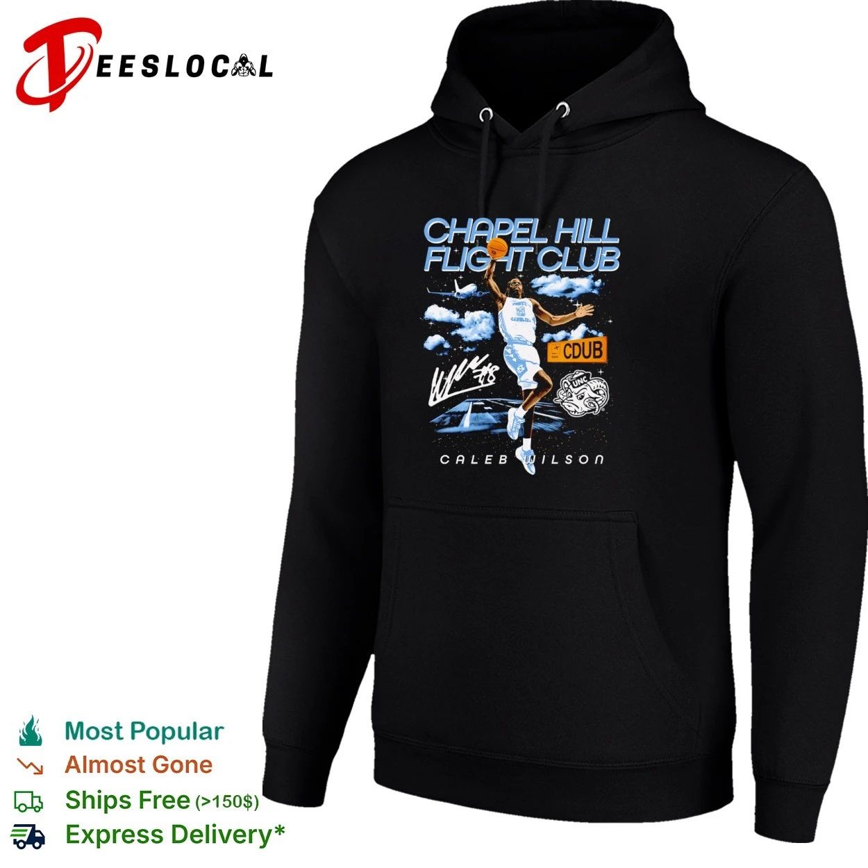 Caleb Wilson Chapel Hill Flight Club North Carolina Tar Heels T-shirt