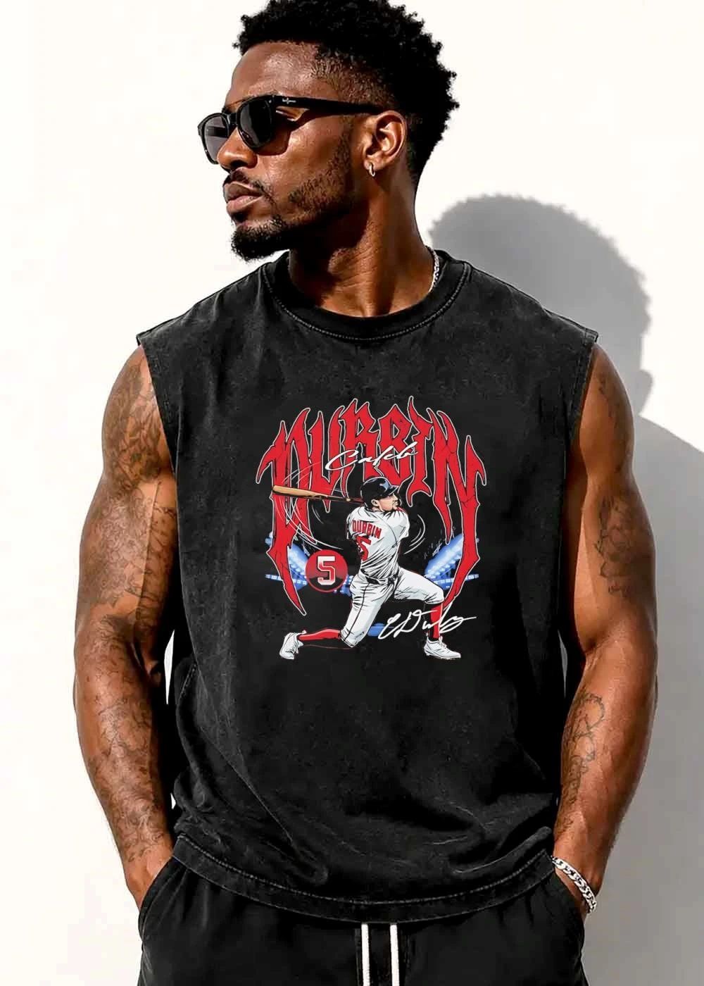 Caleb Durbin Number 5 Bootleg Heavy Metal Player Batting Stadium shirt