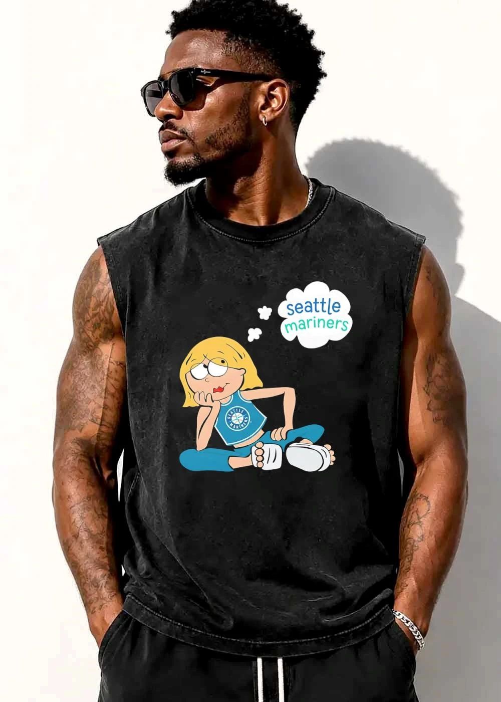 Original Seattle Mariners MLB Cartoon Blonde Girl Thinking Thought Bubble shirt