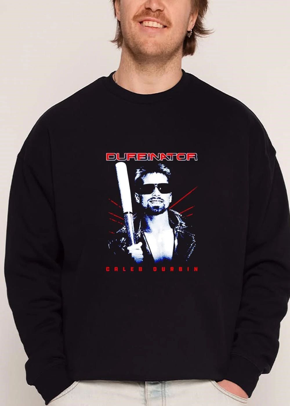 Durbinator Caleb Durbin Player Sunglasses Leather Jacket Baseball Bat Halftone shirt