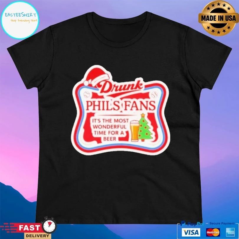 Drunk Phils Fans Holiday It’s The Most Wonderful Time For A Beer T-shirts