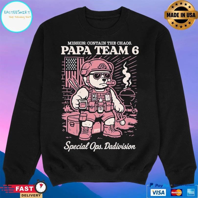 Mission Contain The Chaos Papa Team 6 Bear Special Ops Dadivision T-shirts