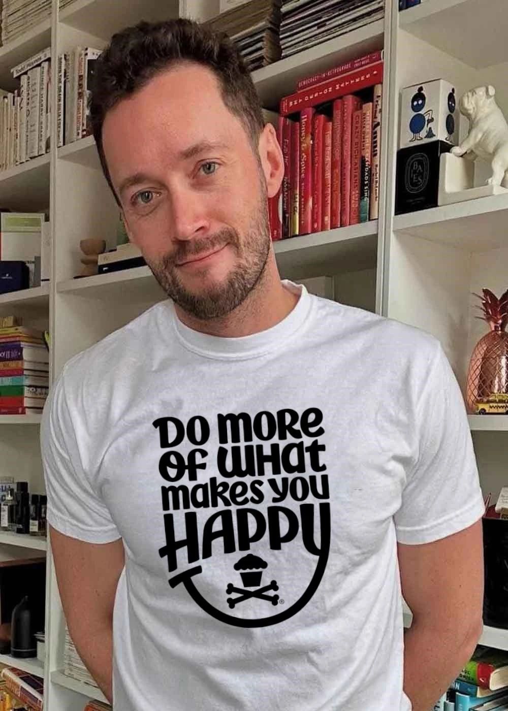Do More of What Makes You Happy Cupcake Skull Crossbones T-Shirt