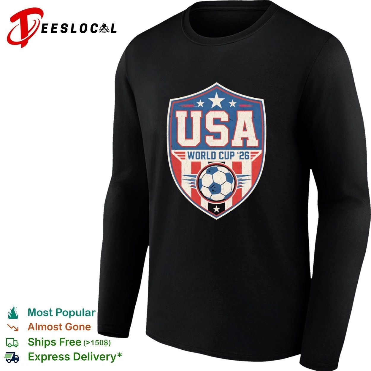 USA World Cup 26 Soccer Shield T-shirt