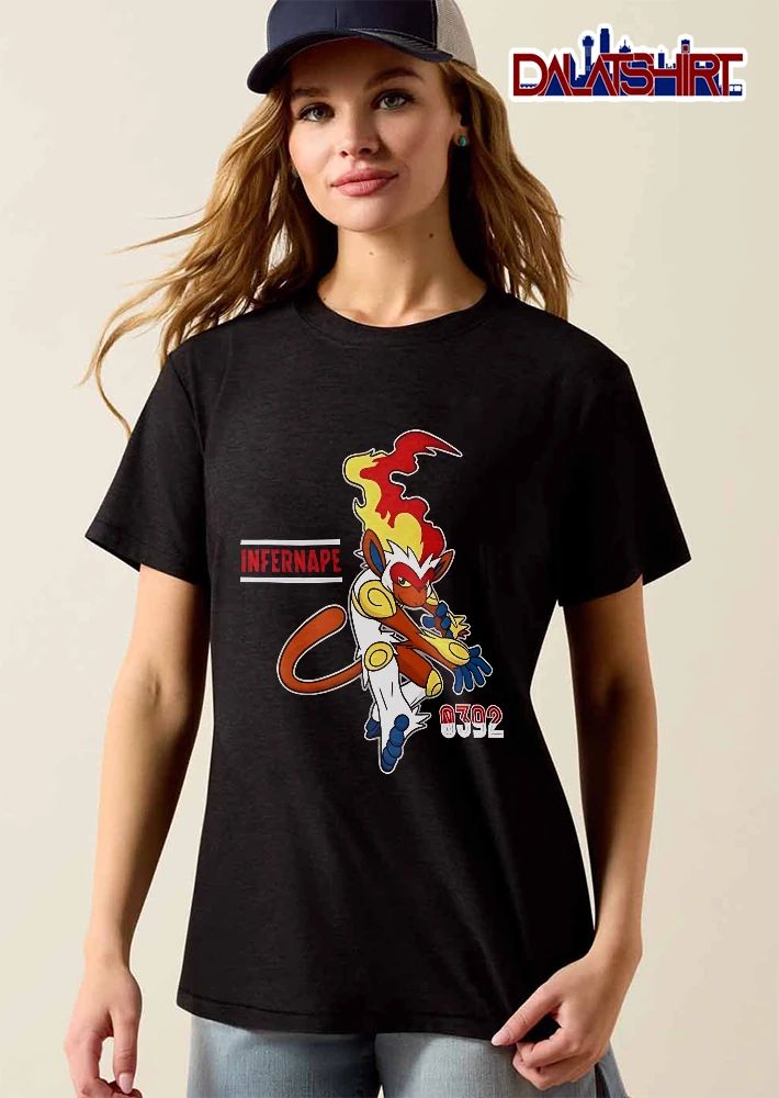 Infernape 0392 Flame Head Monkey Martial Arts Pose Cartoon shirt