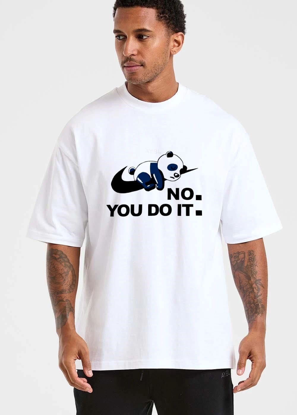 No You Do It Cartoon Sleeping Panda On Swoosh Logo shirt