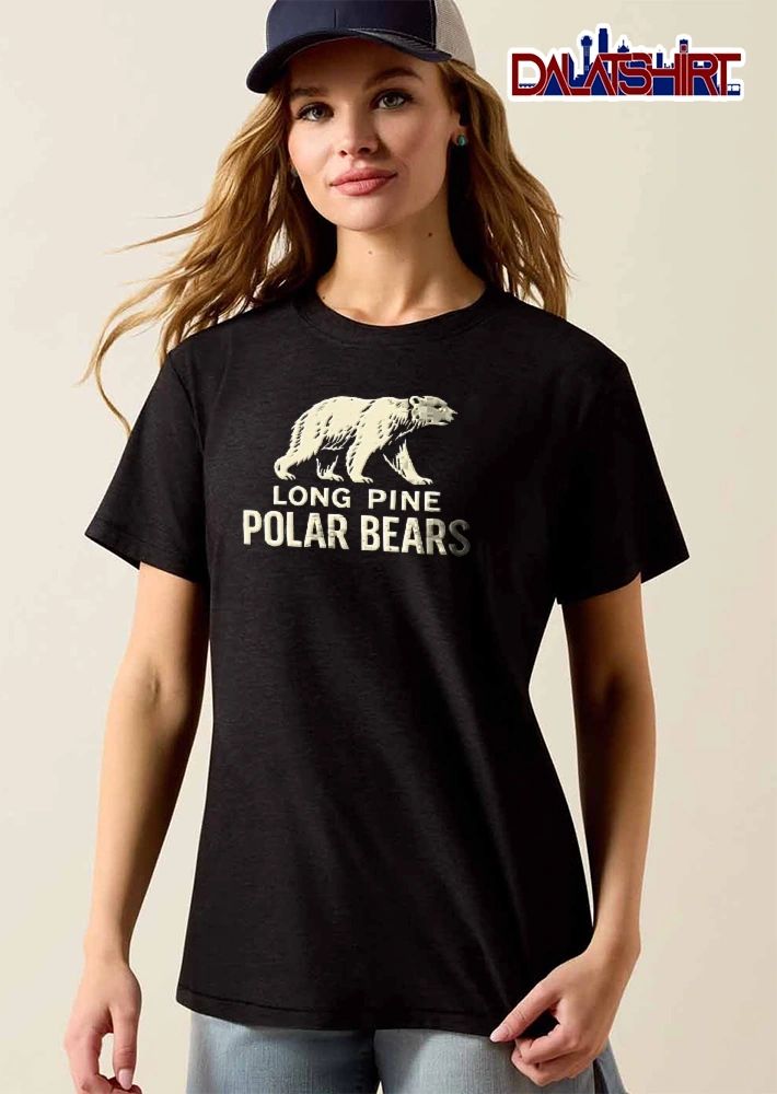 Long Pine Polar Bears Cream Walking Arctic Animal Drawing shirt