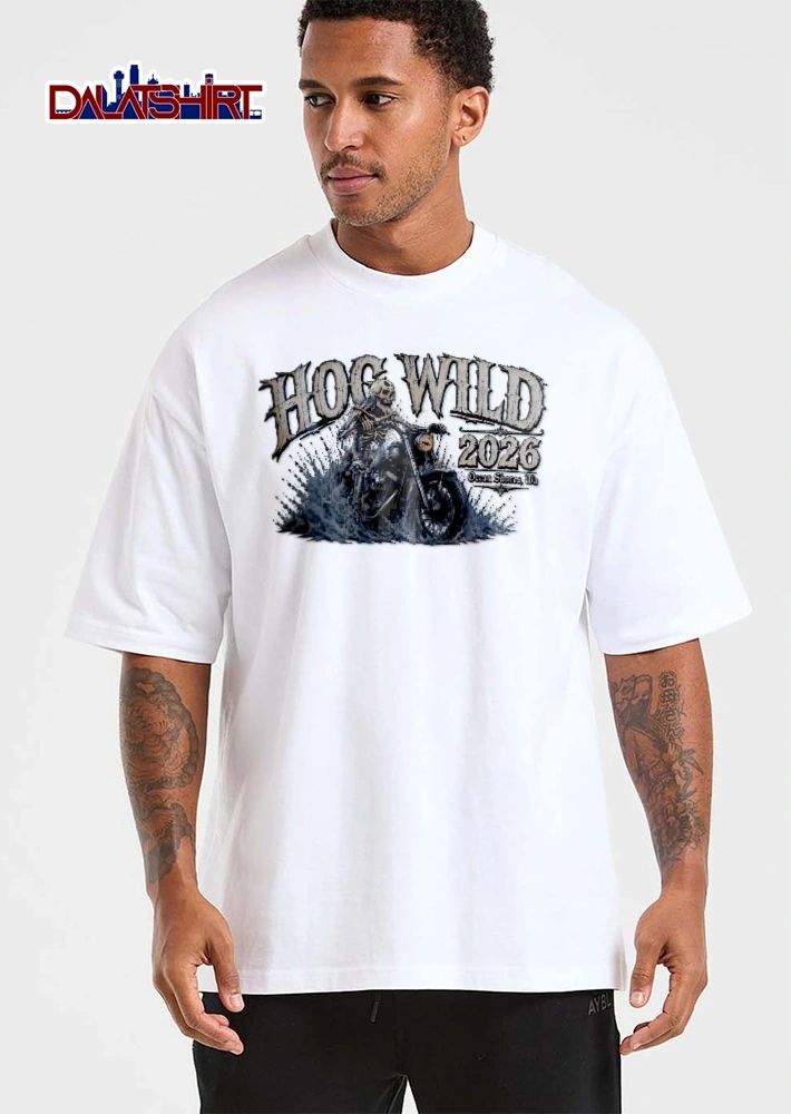 Hog Wild Ocean Shores Wa 2026 Skeleton Riding Motorcycle Water Splash shirt