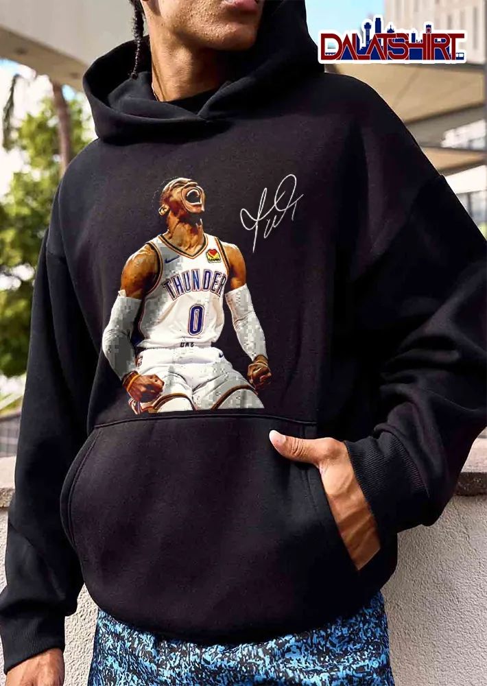 Thunder 0 Russell Westbrook Screaming Signature Shirt