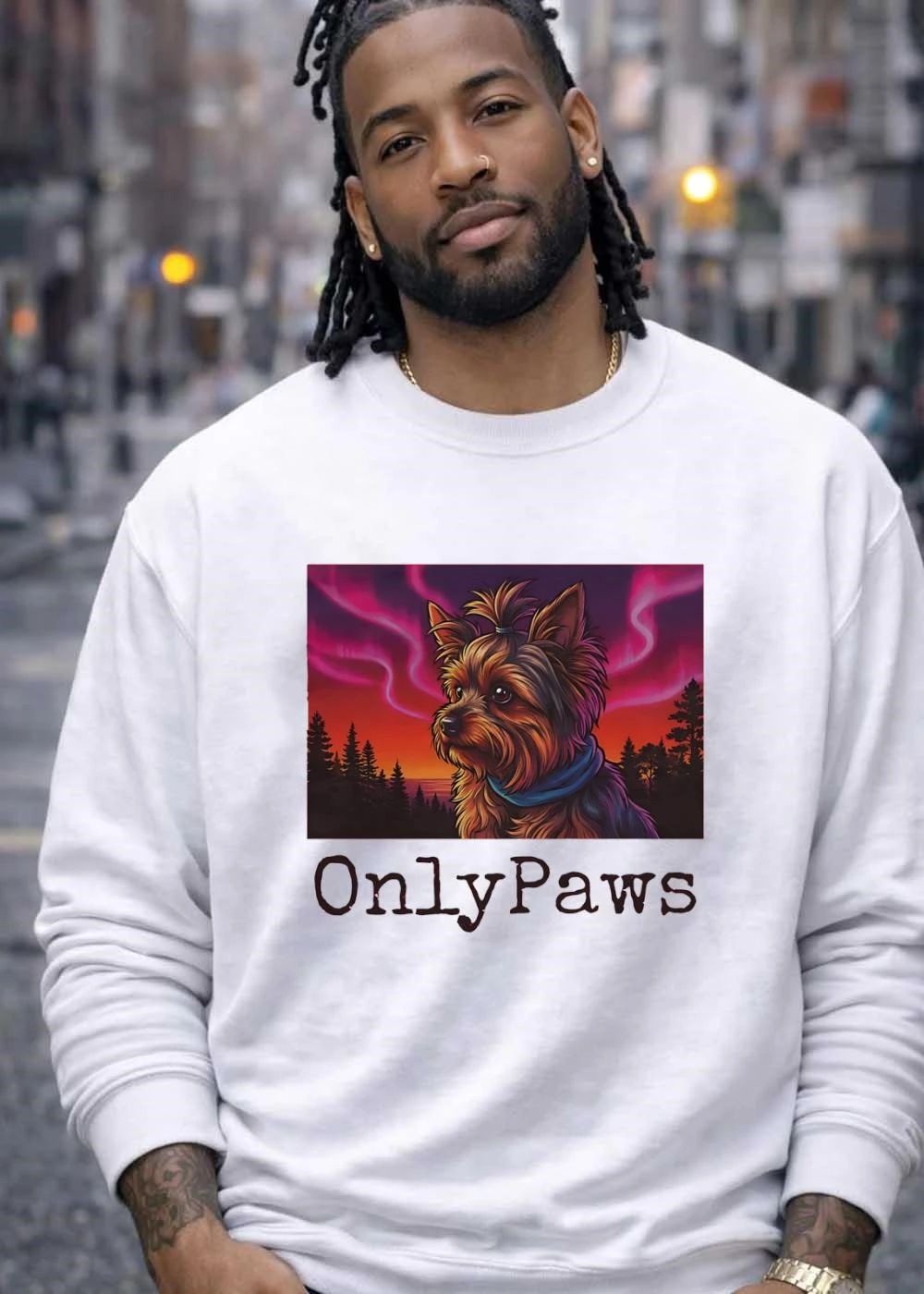 Yorkshire Terrier Aurora Borealis OnlyPaws shirt