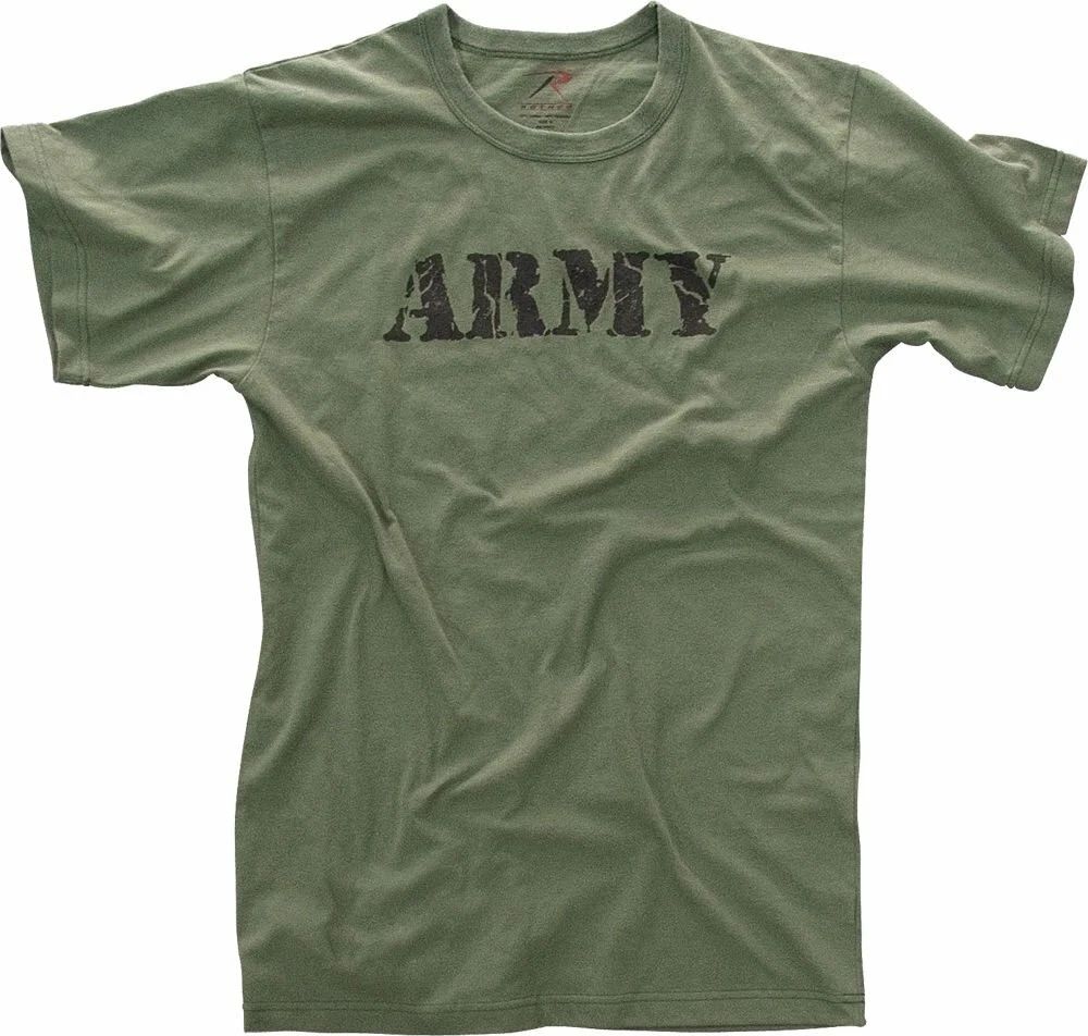 Olive Drab Distressed Army Logo T-Shirt