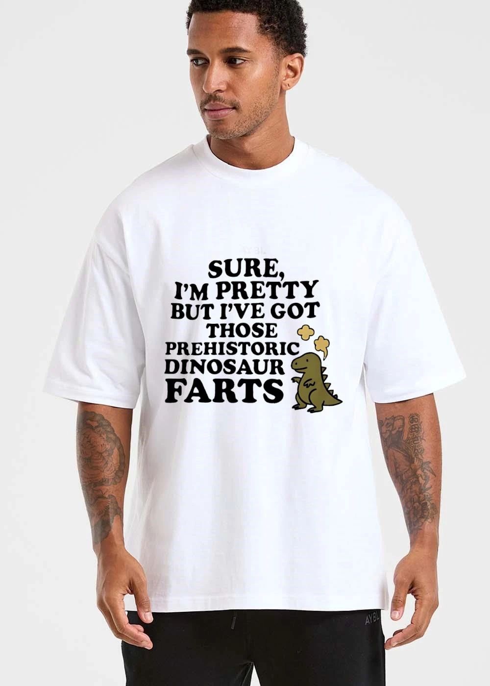 Sure Im Pretty But Ive Got Those Prehistoric Dinosaur Farts Cartoon Green Trex shirt