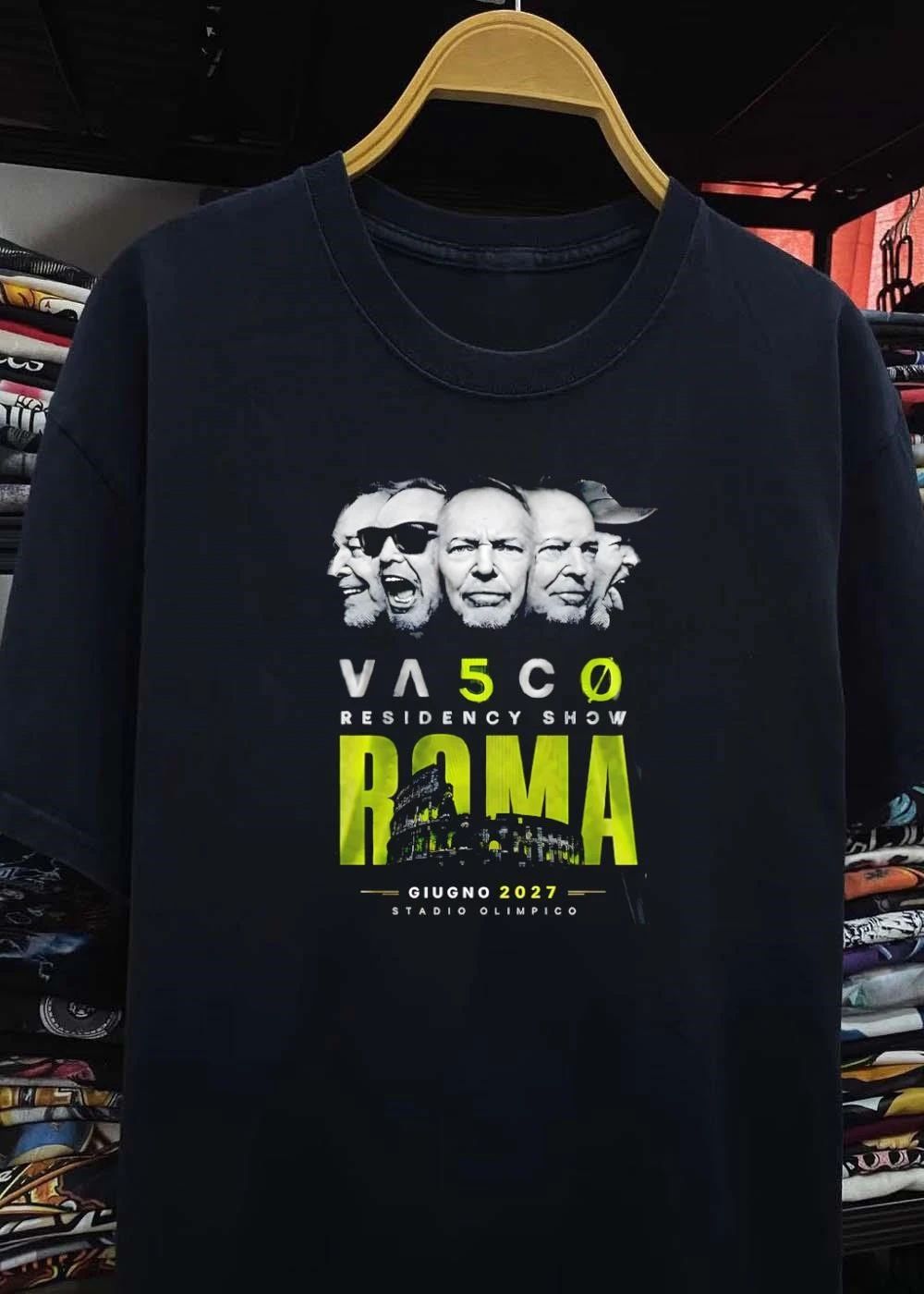 Vasco Residency Show Roma Giugno 2027 Stadio Olimpico Multiple Artist Faces Colosseum Poster shirt