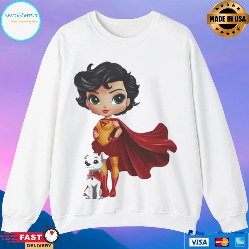 Retro Woman With Dog Super Hero T-shirts