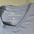 Marc Anthony Mens V-Neck T-Shirt Indigo Sky Blue 100% Cotton Slub Tee Size L