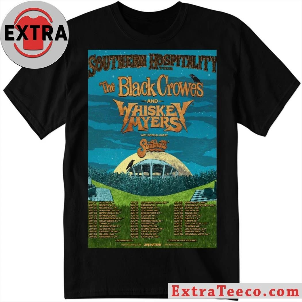 Southern Hospitality Tour The Black Crowes And Whiskey Myers 2026 Poster Shirt