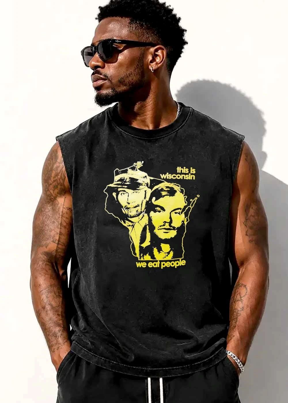 This Is Wisconsin We Eat People Ed Gein Jeffrey Dahmer State Silhouette shirt