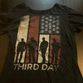 third day, Black, Concert T-shirt , With Red, White Stripes, Blue Corner, szS