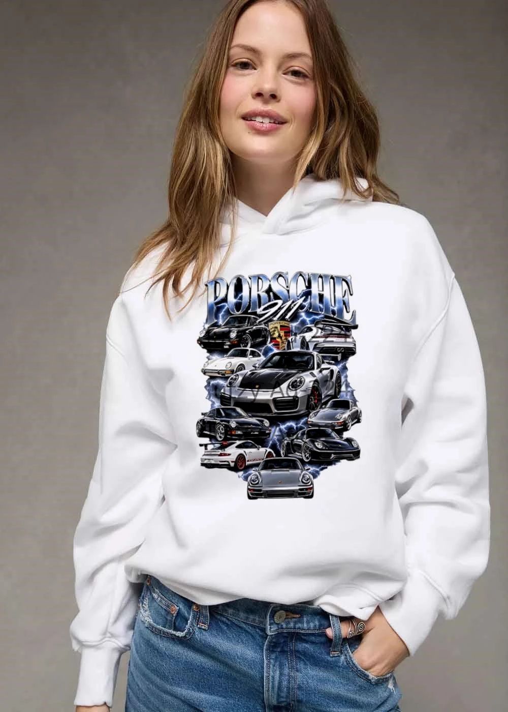 Porsche 911 Chrome Text Blue Lightning Sports Cars Collage Bootleg shirt