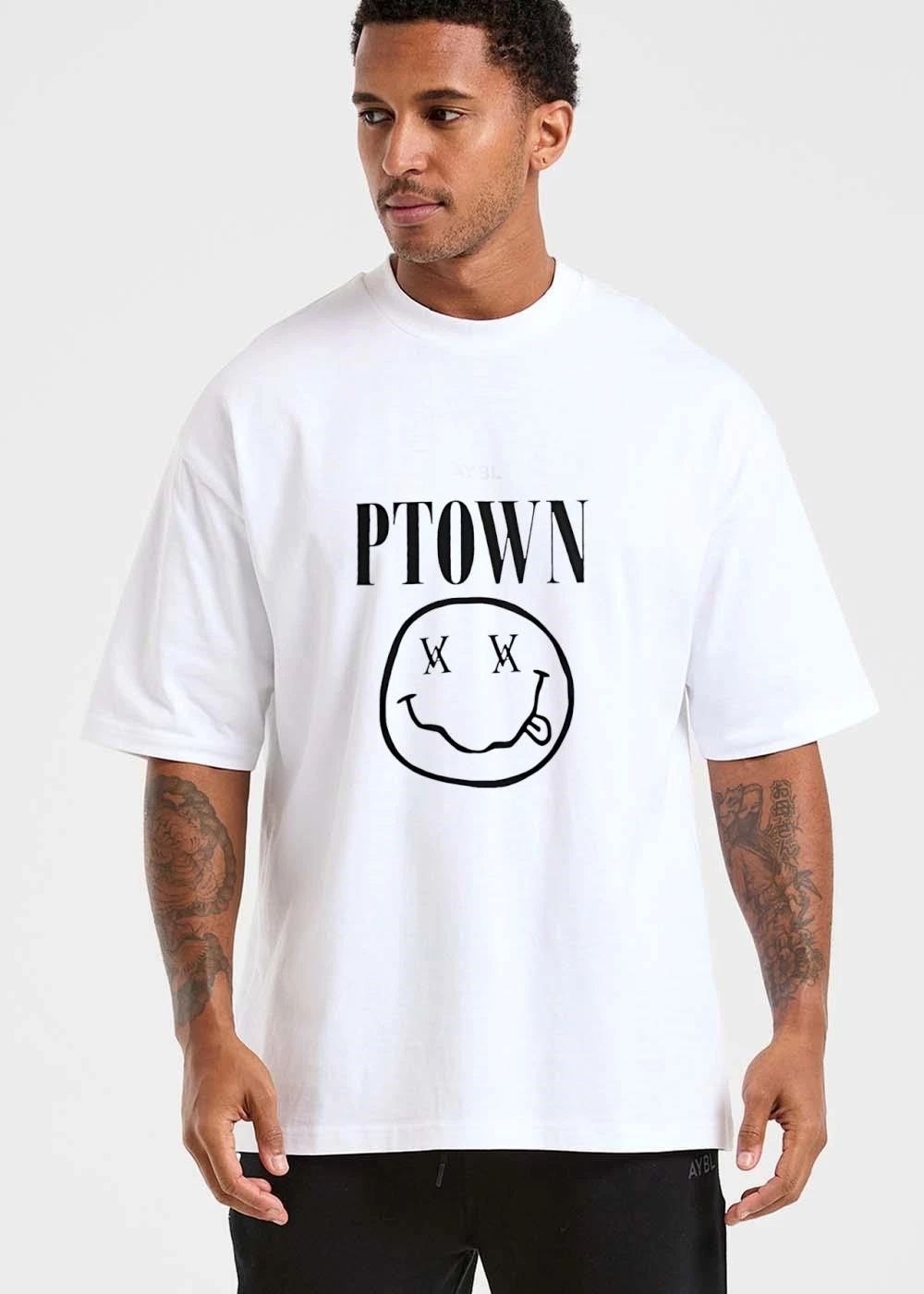 Ptown Bootleg Illustration Smiley Face Protruding Tongue shirt