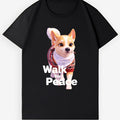 Unisex Walk for Peace T-Shirt-Cute Aloha Dog Graphic Tee for Pet Lovers & Peace