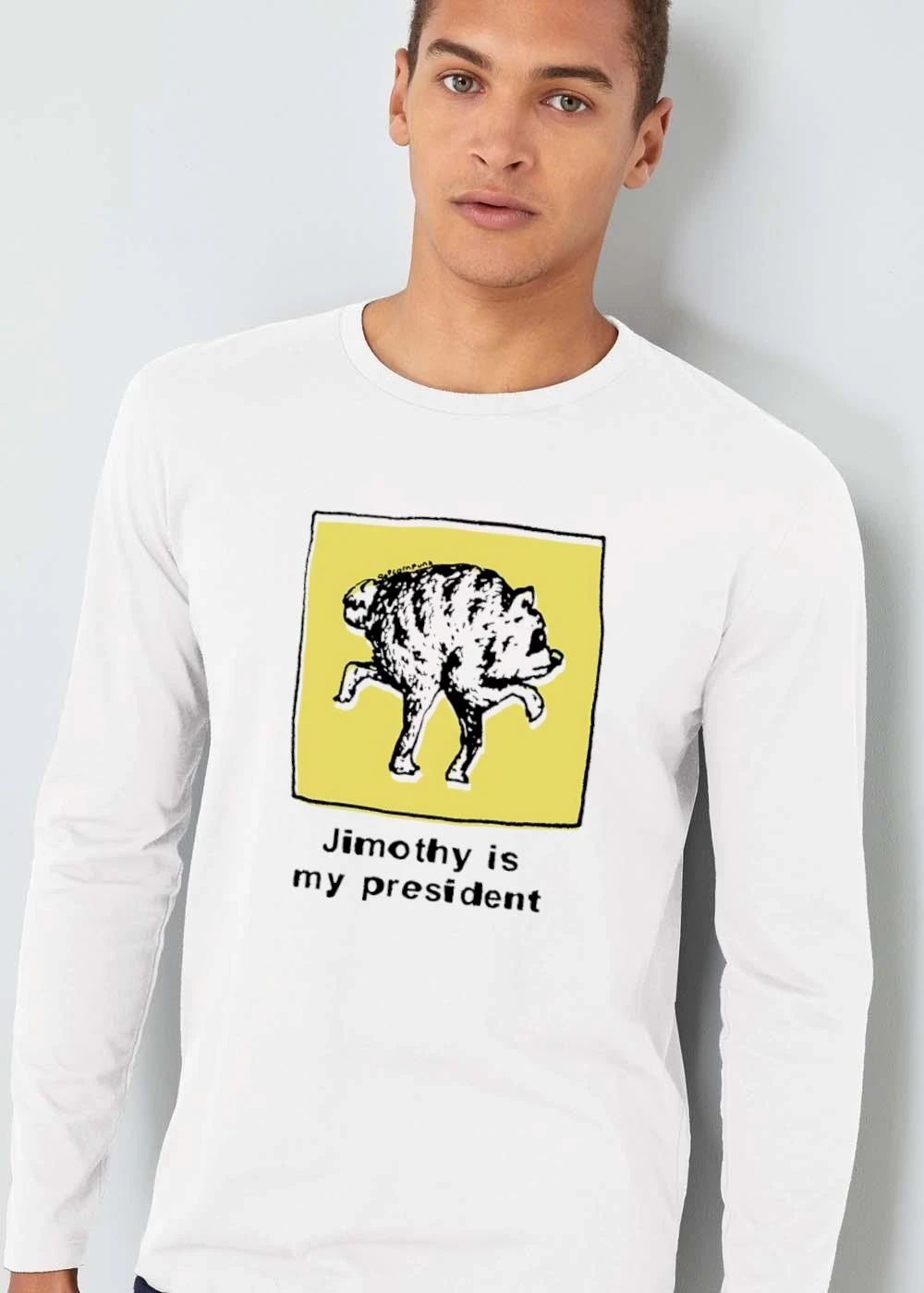 Jimothy Is My President Popcornpunk Cartoon Weird Raccoon Yellow Box Sketch shirt