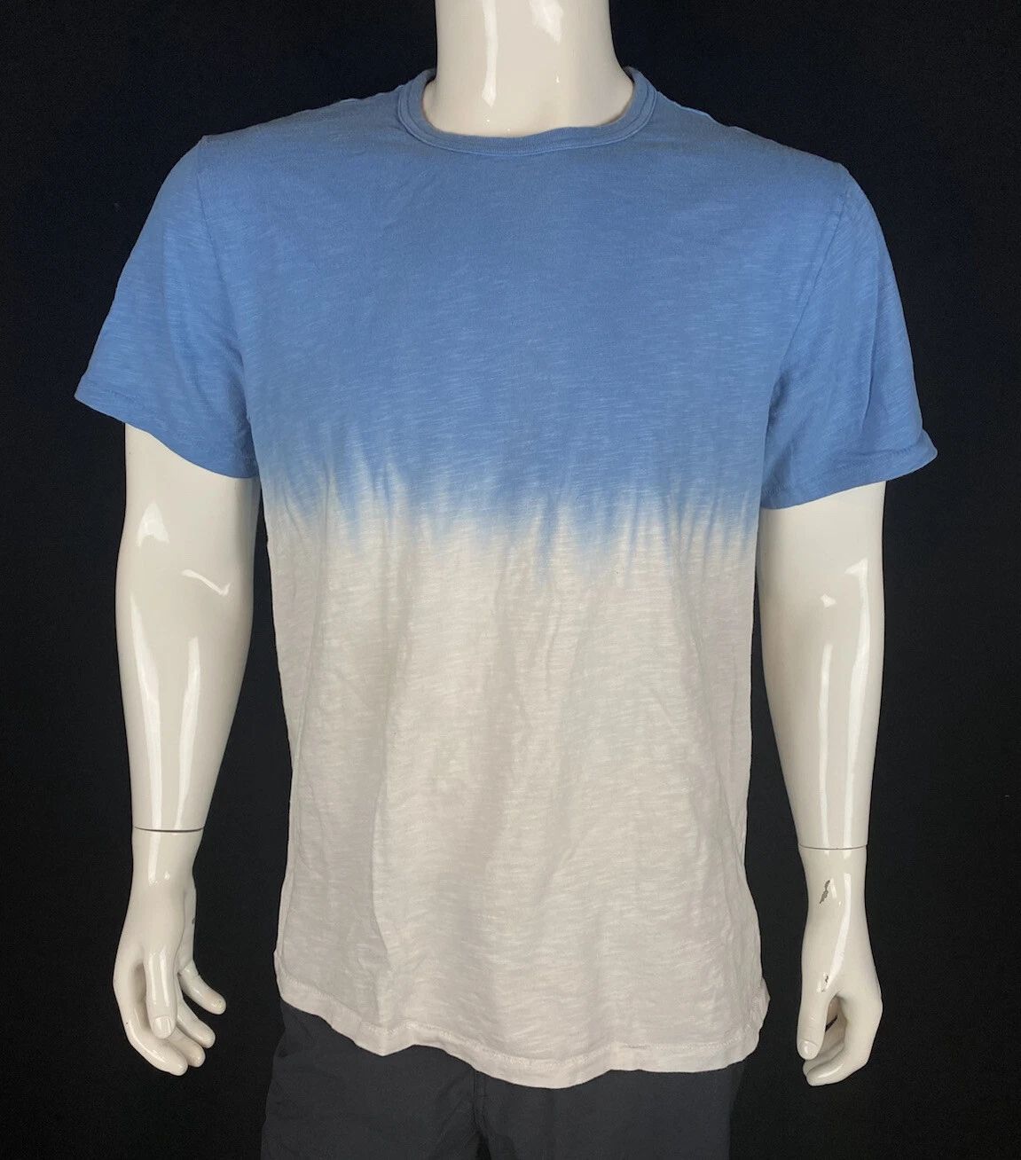 J. Crew Garment-Dyed Blue to White T Shirt, Men's Size XL