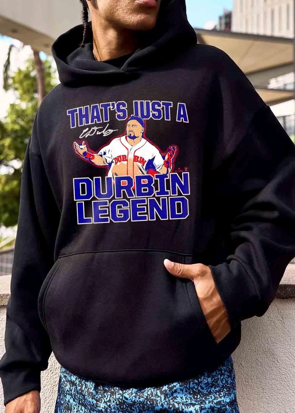 Thats Just A Durbin Legend Baseball Player Open Arms Caricature shirt