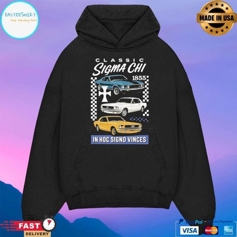 Classic Sigma Chi Vintage Cars 1855 In Hoc Signo Vinces T-shirts