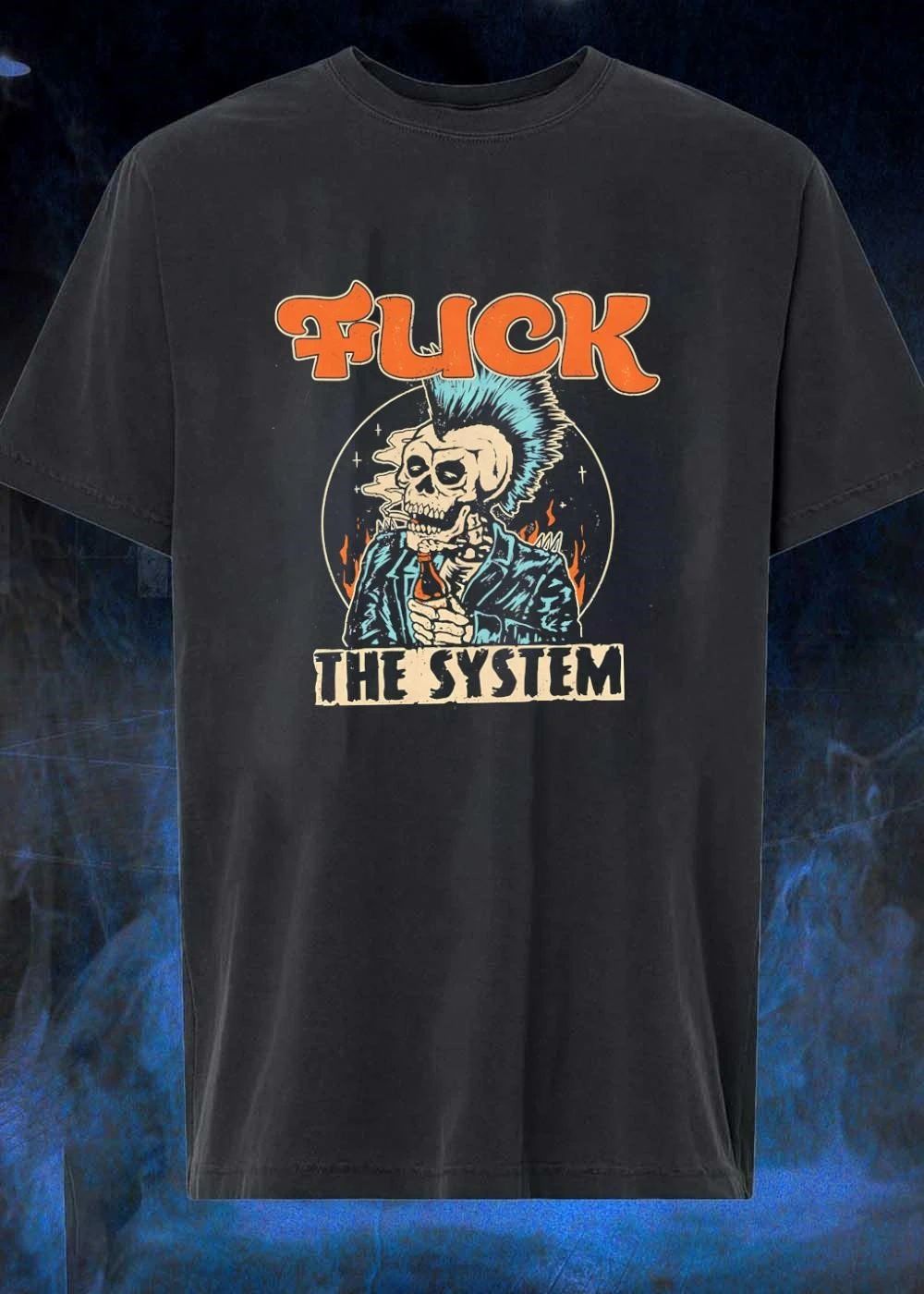 Fuck the System Punk Skeleton Smoking a Beer Unisex shirt