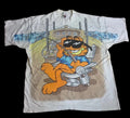 VTG 90’s Garfield The Cat Boat Fishing Odie Paws Double sided T Shirt Size XL