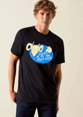Socks A Fo Ya Feet Silly Cartoon Smiling Ram Head Blue Oval shirt