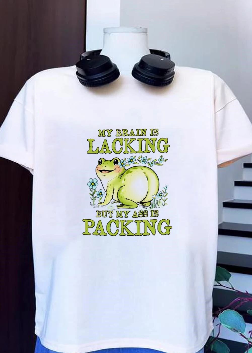 Cute Frog Apparel My Brain Is Lacking but My Ass Is Packing shirt