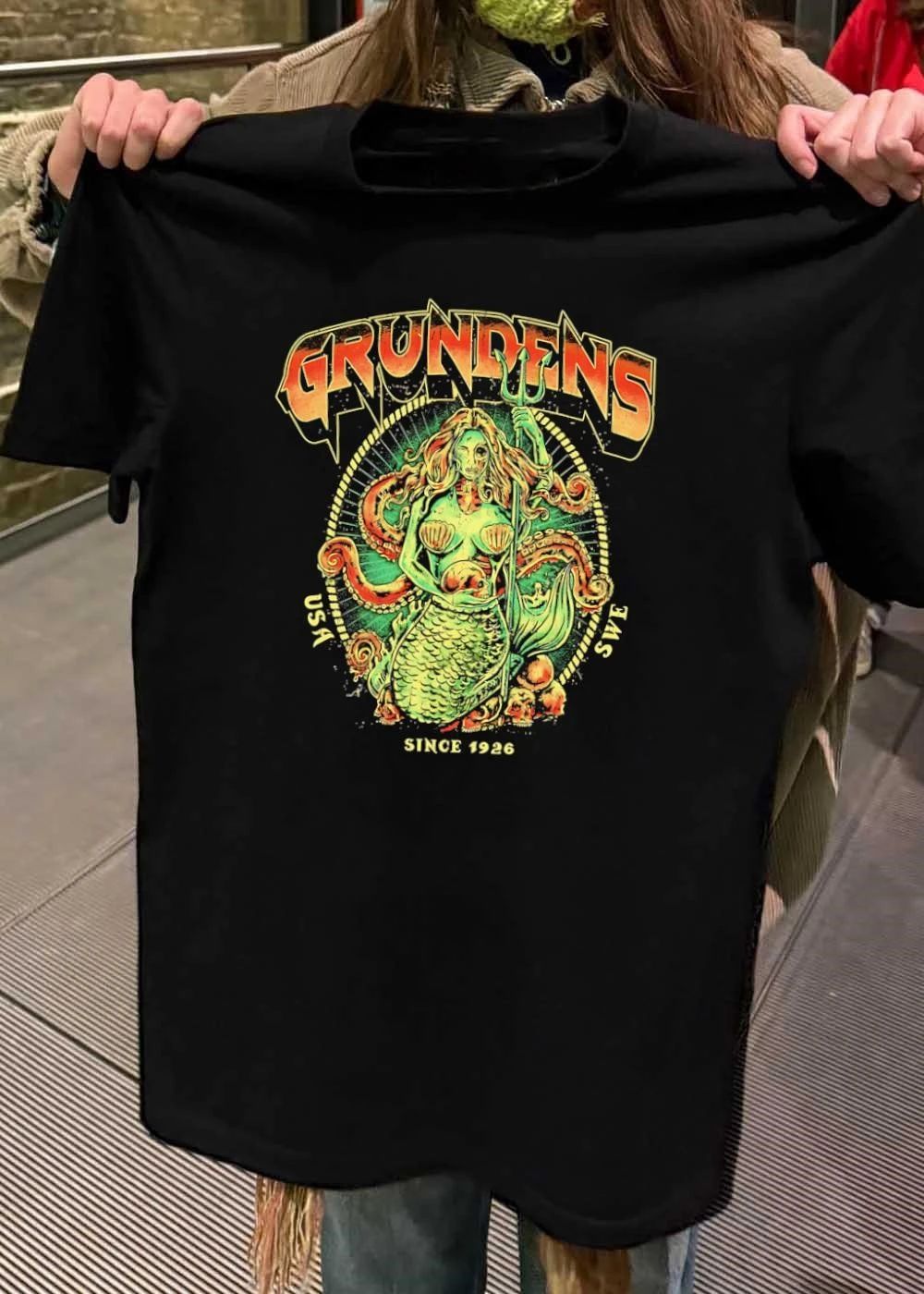 Grundens USA SWE Since 1926 Undead Mermaid Holding Skull shirt
