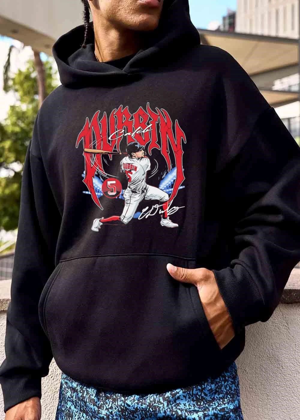 Caleb Durbin Number 5 Bootleg Heavy Metal Player Batting Stadium shirt
