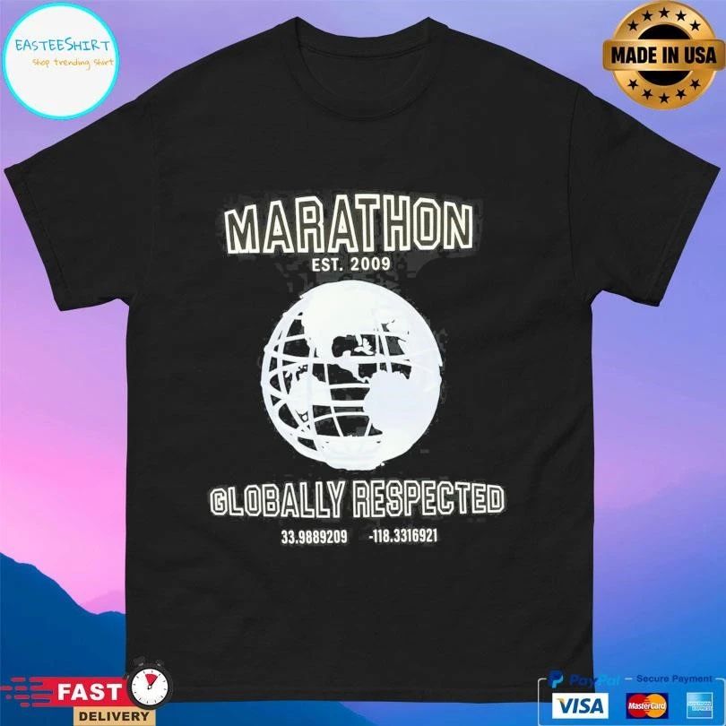 Marathon Globally Respected Est 2009 T-shirts