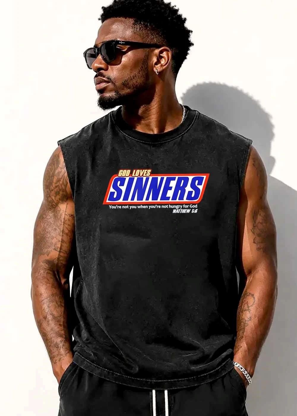 God Loves Sinners Youre Not You When Hungry For Matthew 5 6 Snickers Candy Bar Logo Parody shirt
