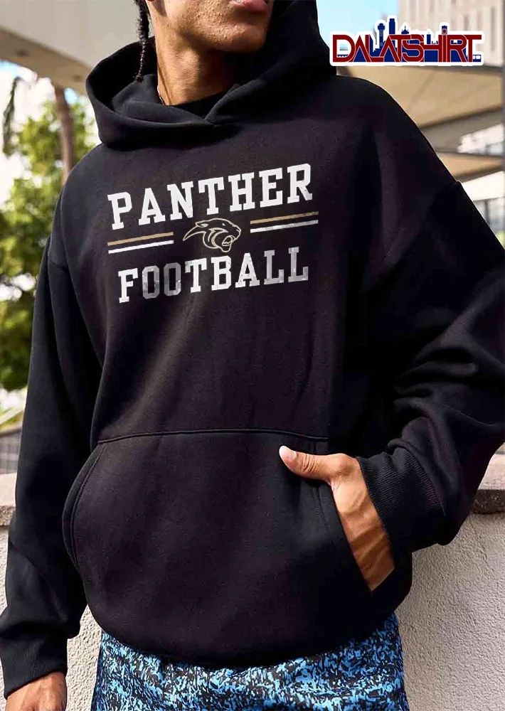 Panther Football Growling Feline Head Logo Horizontal Stripes shirt