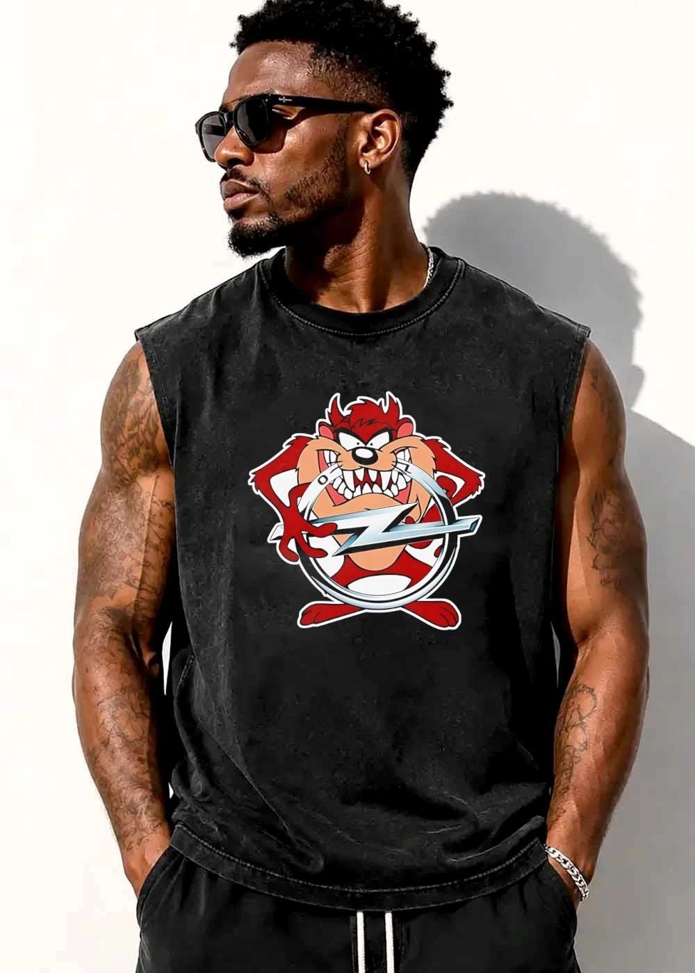 Opel Taz Tasmanian Devil Holding Lightning Emblem Cartoon Caricature shirt