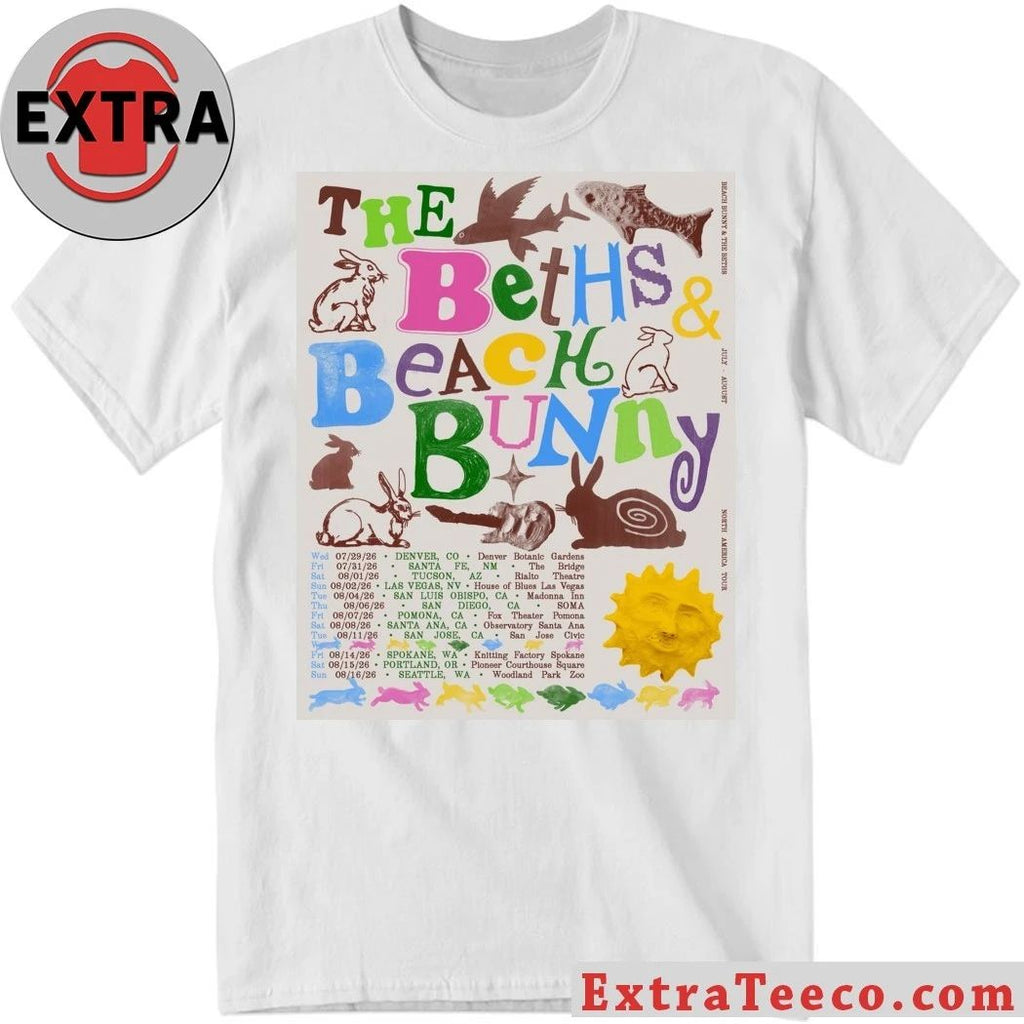 Beach Bunny X The Beths 2026 North America Tour Shirt