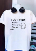 I Got Ptsd Pretty Thick And Short Body Cartoon Cat Big Butt Line Art shirt
