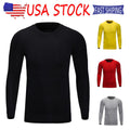 Men Sport Long Sleeve Underwear Johns Winter Thin Basic Crew Top Shirt No Plush